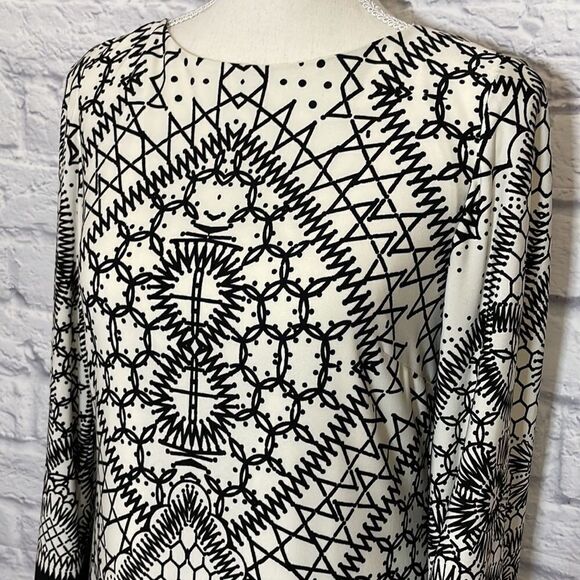 Eliza J Geometric Print 3/4 Sleeve Shift Dress Size 4 - Picture 4 of 14